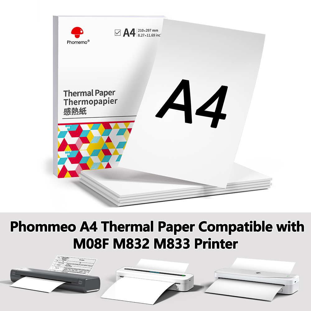 Commercial Printing Paper - Phomemo-papel térmico para impresora A4, de