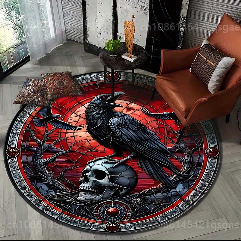 Commercial Glass Printing - Alfombra redonda con estampado de vidrio