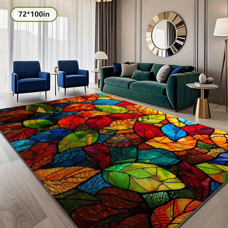 Commercial Glass Printing - VIKAMA Alfombra con estampado de hojas