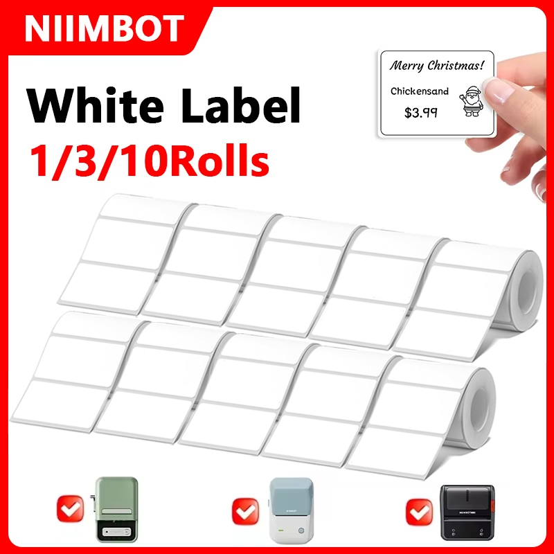 Commercial Printing Types - Niimbot, 1/3/10 rollos de etiquetas térmicas