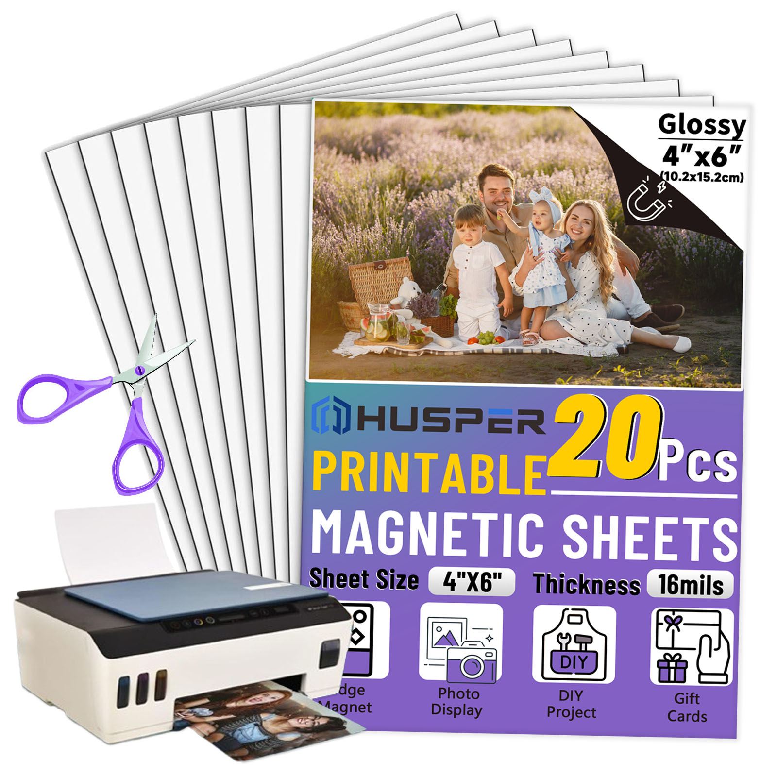 Commercial Printing Paper - 10/20 hojas 4R hojas magnéticas brillantes