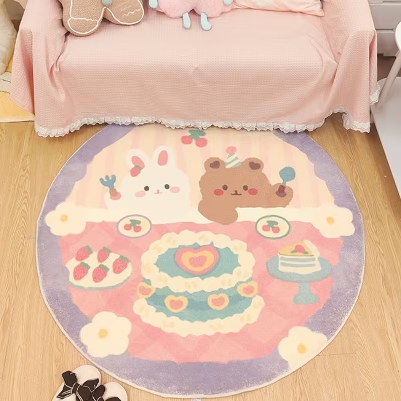 Commercial Printing Services - Alfombra redonda con estampado de oso