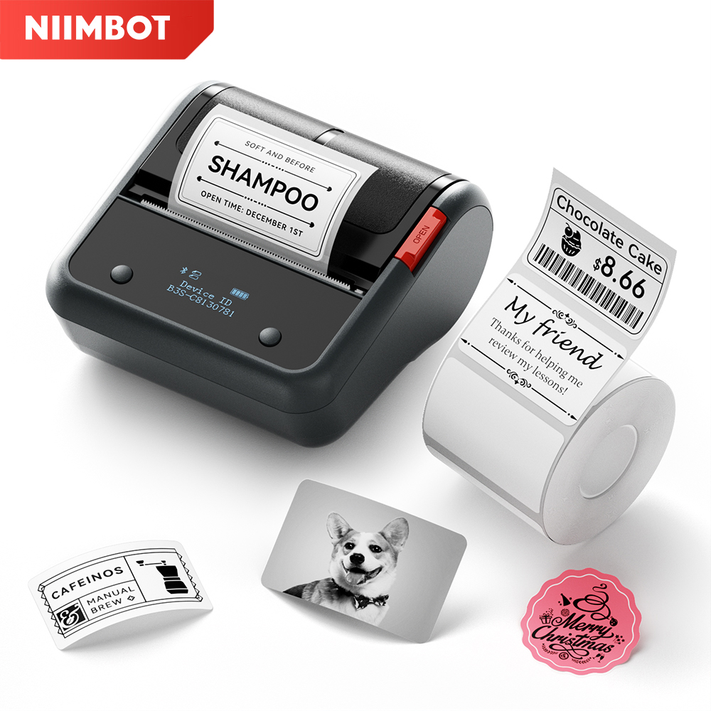 Commercial Printing Paper - Impresora de etiquetas inalámbrica Niimbot B3S,