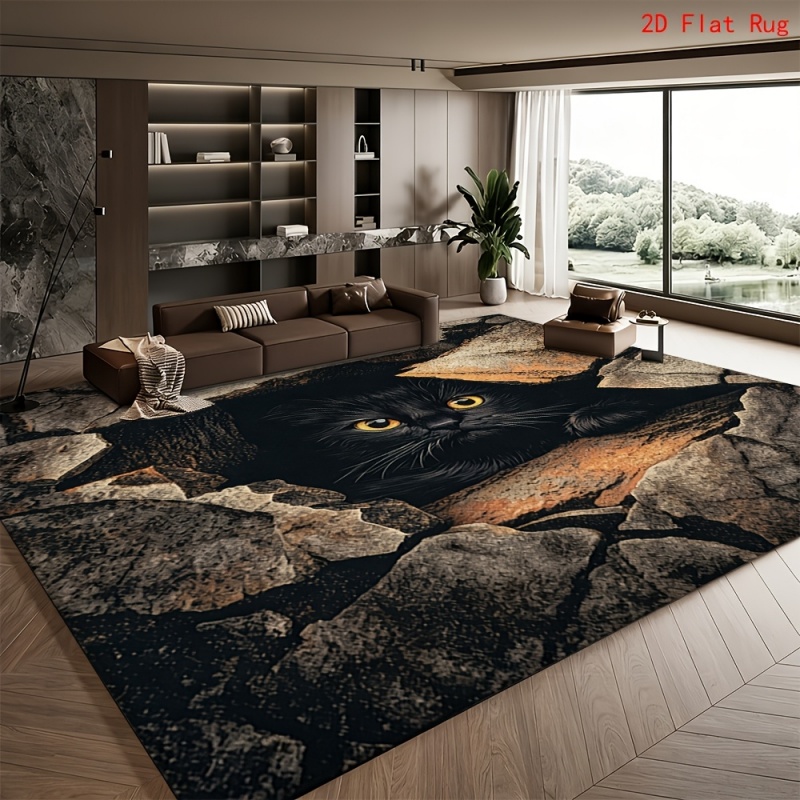 Commercial Printing Services - Alfombra Grande con Estampado de Gato