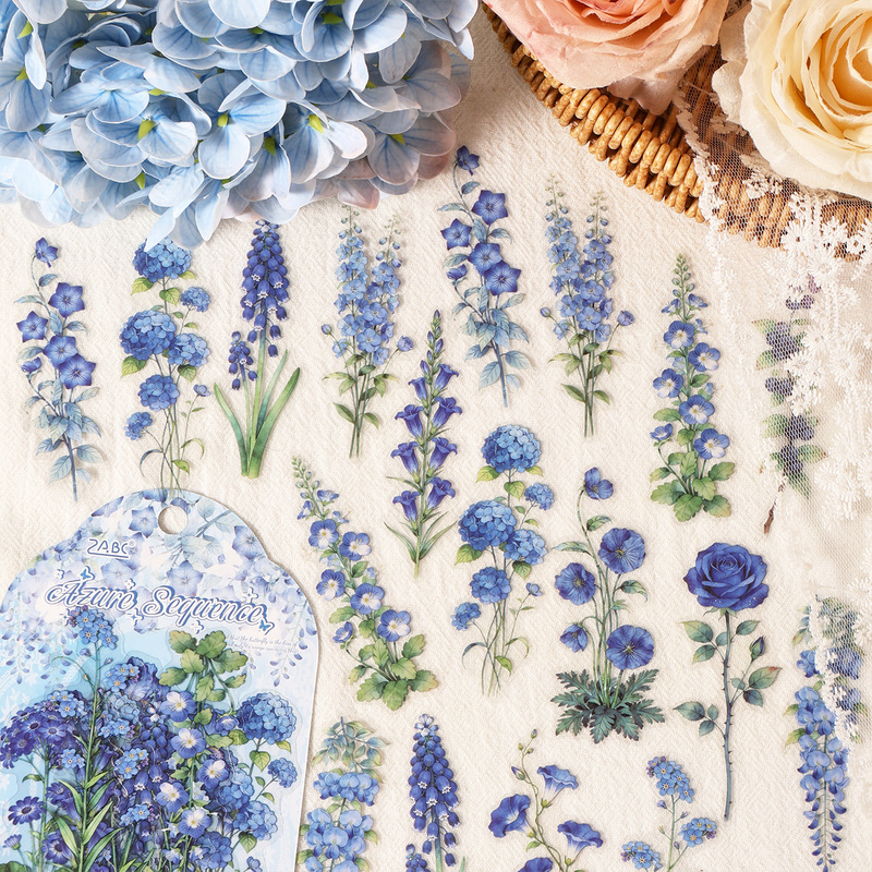 Commercial Printing Paper - Paquete de pegatinas de flores vintage,