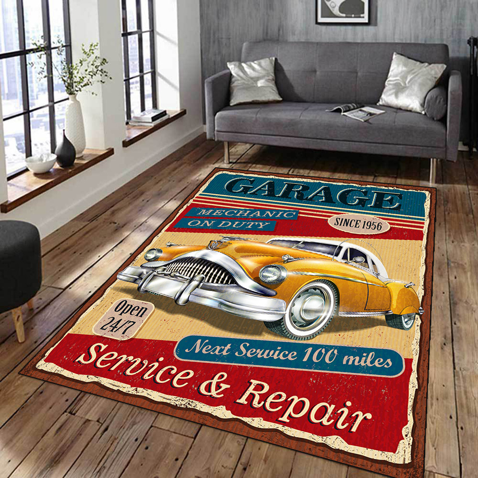 Alfombra con póster de coche y - Commercial Printing Services reseña y precio