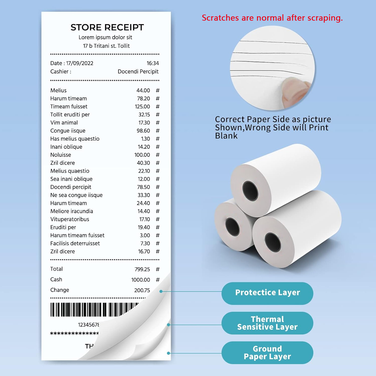 Papel térmico para recibos de  - Commercial Printing Paper reseña y precio